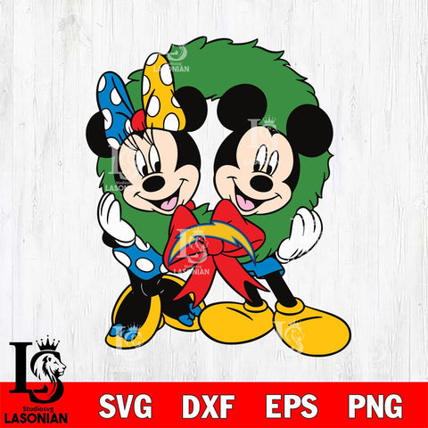 Los Angeles Chargers mickey christmas 7 Svg Eps Dxf Png File, Digital Download, Instant Download