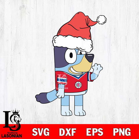 Los Angeles Clippers Bluey Christmas Svg Eps Dxf Png File, Digital Download, Instant Download