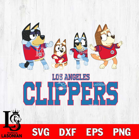 Los Angeles Clippers Bluey Dance Mode Squats Svg Eps Dxf Png File, Digital Download, Instant Download