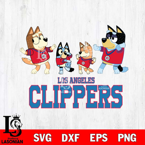 Los Angeles Clippers Bluey Dance Squats Svg Eps Dxf Png File, Digital Download, Instant Download
