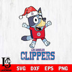 Los Angeles Clippers Bluey Happy Christmas Svg Eps Dxf Png File, Digital Download