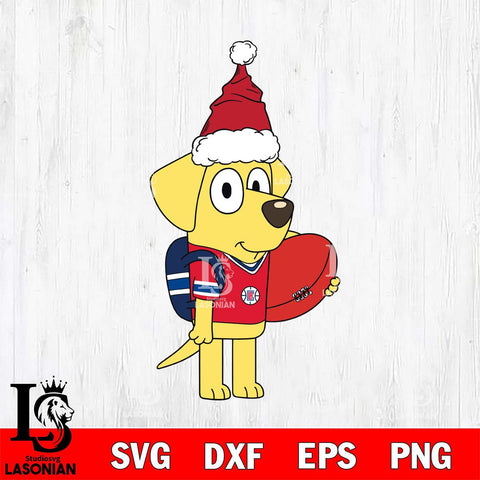 Los Angeles Clippers Bluey Lucky Christmas Svg Eps Dxf Png File, Digital Download, Instant Download