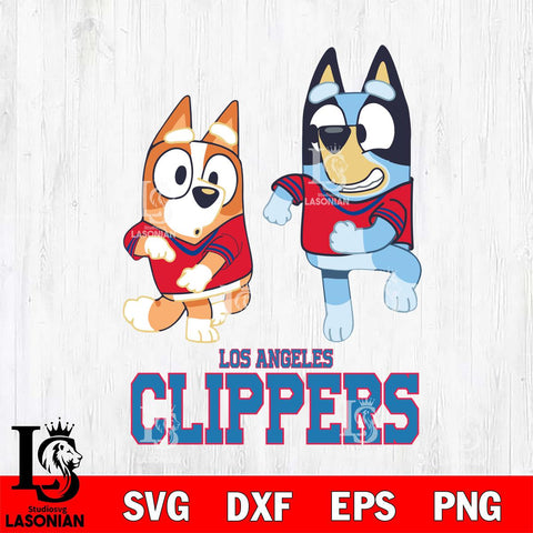 Los Angeles Clippers Bluey with Chilli Dance Svg Eps Dxf Png File, Digital Download, Instant Download
