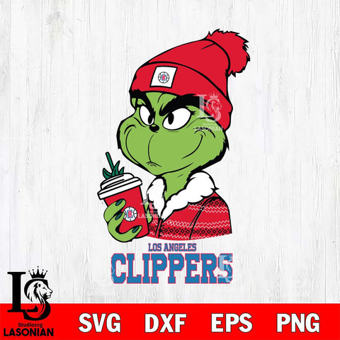 Los Angeles Clippers Boujee Grinch Christmas Cut Files Cricut, Svg Dxf Eps Png file , Silhouette