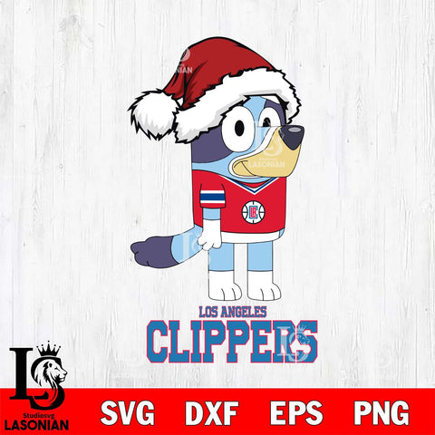 Los Angeles Clippers Christmas Bluey Hat Svg , Christmas Svg , Bluey svg , Digital Download, dxf eps png pdf file