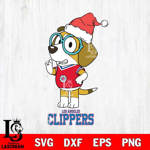 Los Angeles Clippers Christmas Bluey Honey Sport Svg , Christmas Svg , Bluey svg , Digital Download, dxf eps png pdf file
