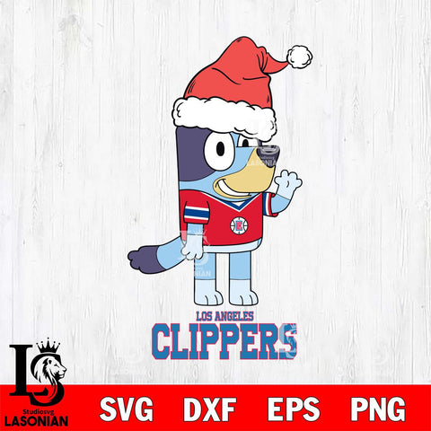 Los Angeles Clippers Christmas Bluey Say Hi Svg , Christmas Svg , Bluey svg , Digital Download, dxf eps png pdf file