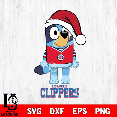 Los Angeles Clippers Christmas Bluey Sport Svg , Christmas Svg , Bluey svg , Digital Download, dxf eps png pdf file