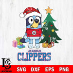 Los Angeles Clippers Christmas Bluey Tree Sport Svg , Christmas Svg , Bluey svg , Digital Download, dxf eps png pdf file
