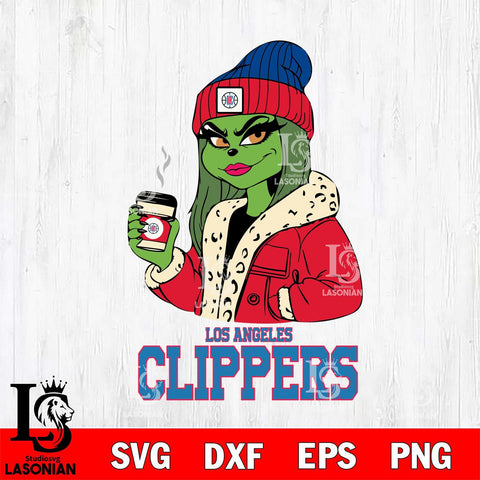 Los Angeles Clippers Girls Grinch Bougie Svg Eps Dxf Png File, Digital Download, Instant Download
