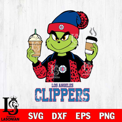 Los Angeles Clippers Grinch 2 coffee Svg Eps Dxf Png File, Digital Download, Instant Download