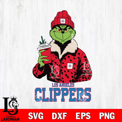 Los Angeles Clippers Grinch Christmas Cut Files Cricut, Svg Dxf Eps Png file , Silhouette