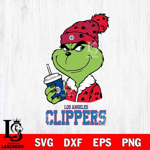 Los Angeles Clippers Grinch Cofffe Christmas Cut Files Cricut, Svg Dxf Eps Png file , Silhouette