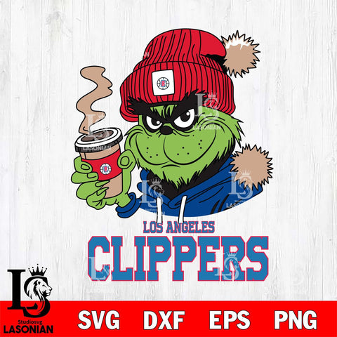 Los Angeles Clippers Grinch Cofffe Hoodie Cut Files Cricut, Svg Dxf Eps Png file , Silhouette