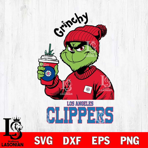 Los Angeles Clippers Grinchy Bougie Christmas Cut Files Cricut, Svg Dxf Eps Png file , Silhouette