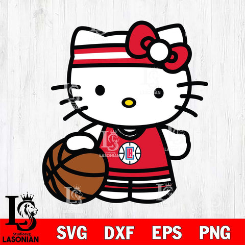 Los Angeles Clippers Hello Kitty basketball 3 Svg Eps Dxf Png File, Digital Download, Instant Download