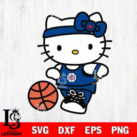 Los Angeles Clippers Hello Kitty basketball 4 Svg Eps Dxf Png File, Digital Download, Instant Download