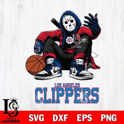 Los Angeles Clippers NBA Jason Voorhees Halloween SVG Svg Eps Dxf Png File, Digital Download, Instant Download