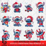 Los Angeles Clippers Stitch Christmas NBA Bundle 12 SVG DXF EPS PNG file,Bundle NBA Svg, Digital download, Cut file