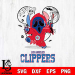 Los Angeles Clippers Stitch Ghost Face Halloween 2 Svg Eps Dxf Png File, Digital Download, Instant Download