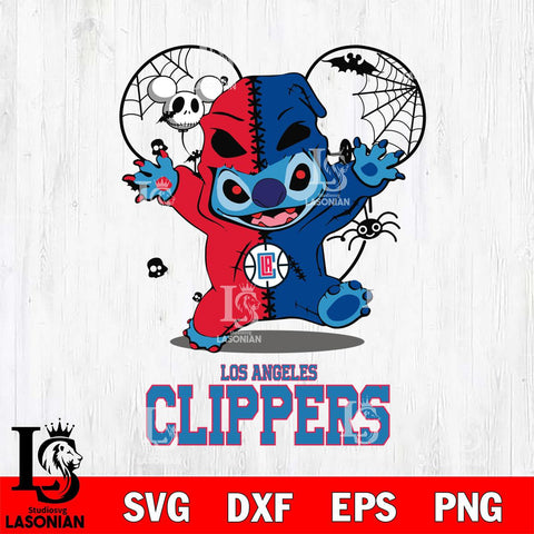 Los Angeles Clippers Stitch Horror Halloween 2 Svg Eps Dxf Png File, Digital Download, Instant Download