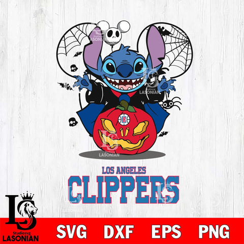 Los Angeles Clippers Stitch Horror Halloween Svg Eps Dxf Png File, Digital Download, Instant Download