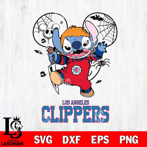 Los Angeles Clippers Stitch Michael Halloween Svg Eps Dxf Png File, Digital Download, Instant Download