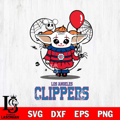 Los Angeles Clippers Stitch Pennywise Halloween Svg Eps Dxf Png File, Digital Download, Instant Download
