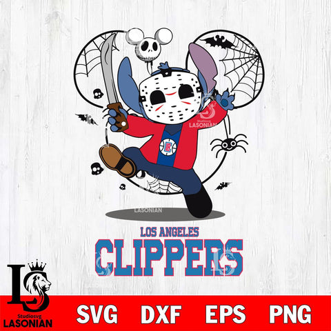 Los Angeles Clippers Stitch jason voorhees Halloween Svg Eps Dxf Png File, Digital Download, Instant Download
