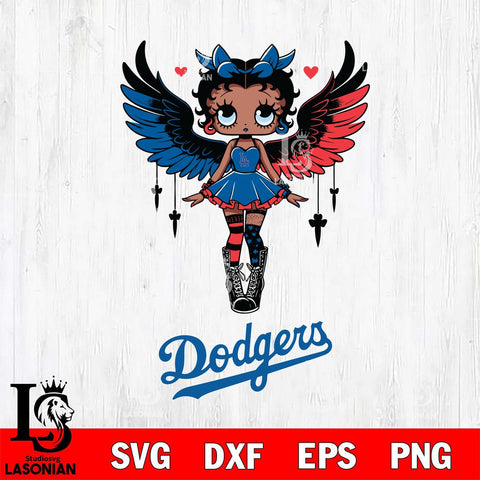 Los Angeles Dodgers Anglel Black Fan Girl Betty Boop