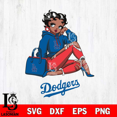 Los Angeles Dodgers Awesome Black Fan Girl Betty Boop