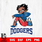 Los Angeles Dodgers Betty Boop Black Fan Girl Svg Eps Dxf Png File, Digital Download, Instant Download