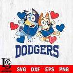Los Angeles Dodgers Bluey & Bingo 10 Svg Eps Dxf Png File, MLB svg, Digital Download, Instant Download