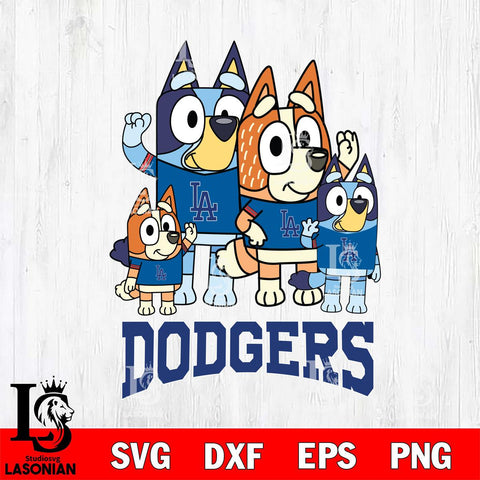 Los Angeles Dodgers Bluey & Bingo 14 Svg Eps Dxf Png File, MLB svg, Digital Download, Instant Download