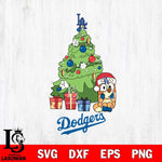 Los Angeles Dodgers Bluey Chilli Christmas Tree Svg Eps Dxf Png File, Digital Download