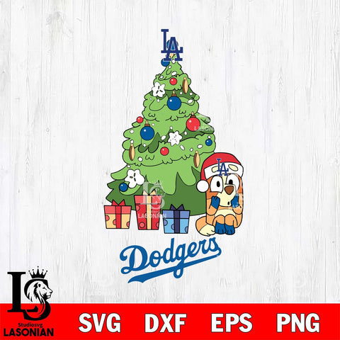 Los Angeles Dodgers Bluey Chilli Christmas Tree Svg Eps Dxf Png File, Digital Download