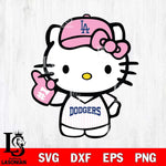 Los Angeles Dodgers Hello Kitty Pink Baseball 9 Svg Eps Dxf Png File, MLB svg, Digital Download, Instant Download
