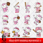 Los Angeles Dodgers Hello Kitty Player Baseball MLB Bundle 12 SVG DXF EPS PNG FILE, MLB Bundle File Cut,Hello Kitty Digital Download,Instant Download, Silhouette