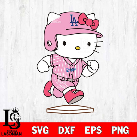 Los Angeles Dodgers Hello Kitty slide base SVG DXF EPS PNG FILE, MLB File Cut,Hello Kitty Digital Download,Instant Download, Silhouette