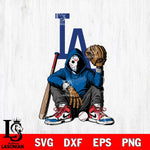 Los Angeles Dodgers MLB Jason Voorhees Halloween SVG Svg Eps Dxf Png File, Digital Download, Instant Download