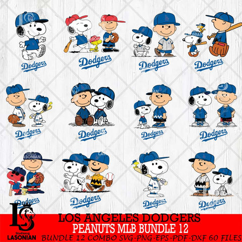 Los Angeles Dodgers Peanuts MLB Bundle 12 Svg Eps Dxf Png File,Bundle MLB File Cut,Digital Download,Instant Download,MLB Svg Files