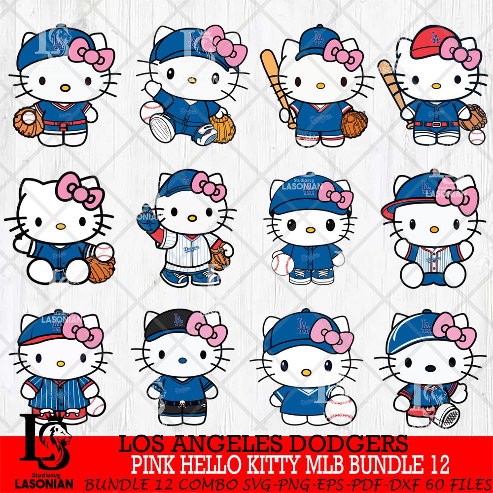 Los Angeles Dodgers Pink Hello Kitty MLB Bundle 12 – lasoniansvg