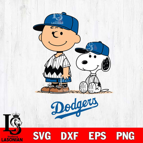 Los Angeles Dodgers Snoopy and Charlie brown Smile Sport Svg Eps Dxf Png File, MLB File Cut,Digital Download,Instant Download,MLB Svg Files