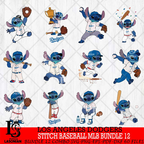 Los Angeles Dodgers Stitch Baseball MLB Bundle 12 SVG DXF EPS PNG FILE, bundle MLB File Cut, Digital Download,Instant Download, Silhouette, Cricut