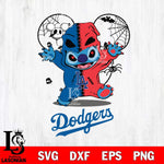 Los Angeles Dodgers Stitch Horror Halloween 2 Svg Eps Dxf Png File, Digital Download, Instant Download