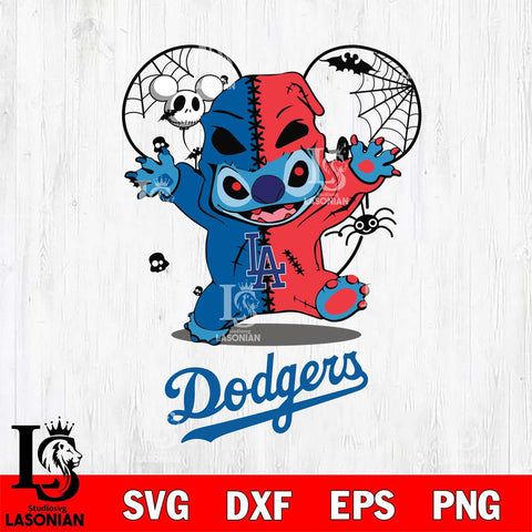 Los Angeles Dodgers Stitch Horror Halloween 2 Svg Eps Dxf Png File, Digital Download, Instant Download