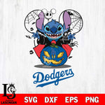 Los Angeles Dodgers Stitch Horror Halloween Svg Eps Dxf Png File, Digital Download, Instant Download