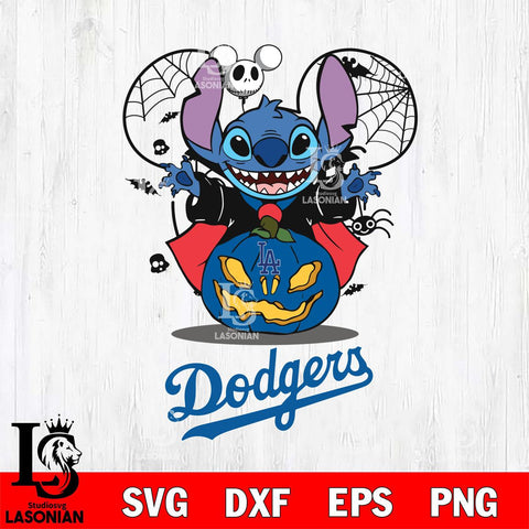 Los Angeles Dodgers Stitch Horror Halloween Svg Eps Dxf Png File, Digital Download, Instant Download