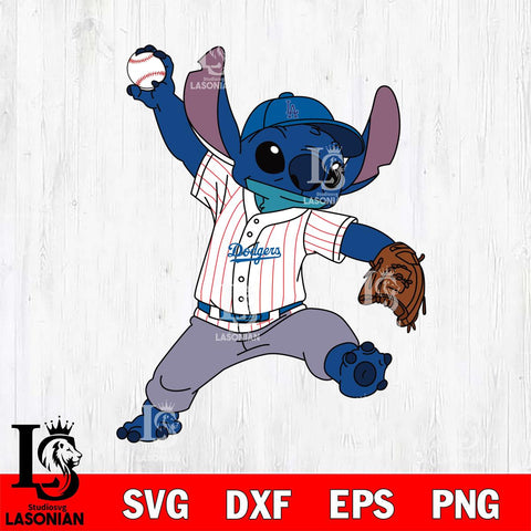 Los Angeles Dodgers Stitch throws ball SVG DXF EPS PNG FILE, MLB File Cut, Digital Download,Instant Download, Silhouette, Stitch Cricut