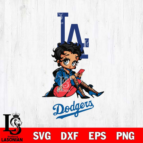 Los Angeles Dodgers Style Black Fan Girl Betty Boop